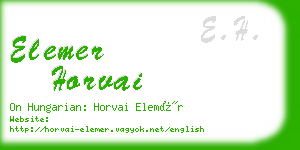 elemer horvai business card